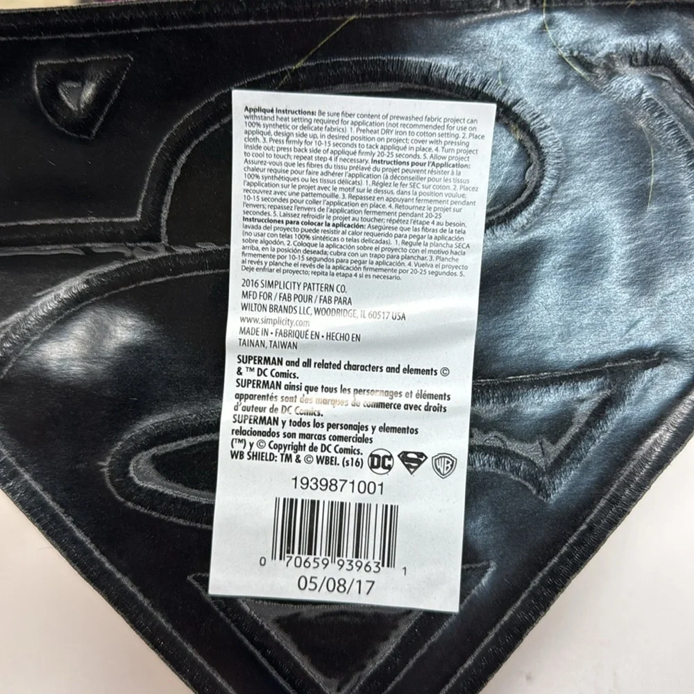 SET of Superman Iron-On Decal Logo Superhero NEW Set of 2! 6.5” x 8.5”